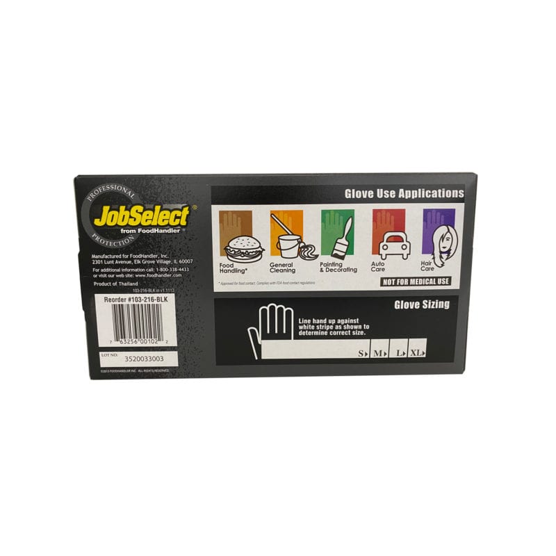 JobSelect Nitrile Glove, Black 5mil, 100 Piece (L/XL) Health Supply World