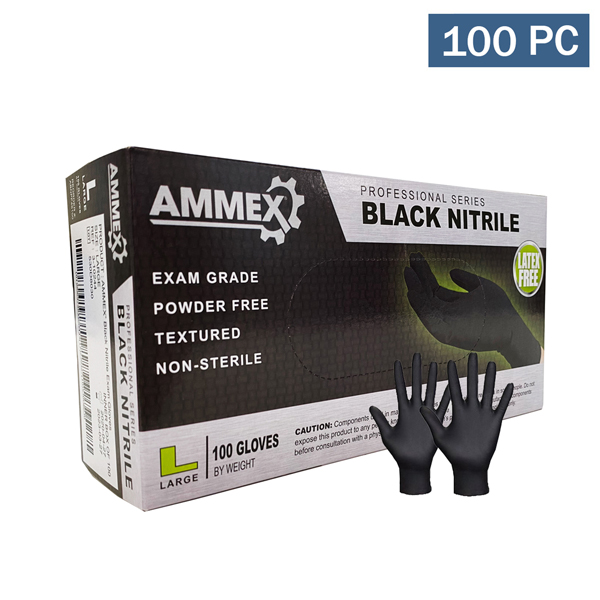 Ammex Black Nitrile Disposable Gloves wholesale examination medical