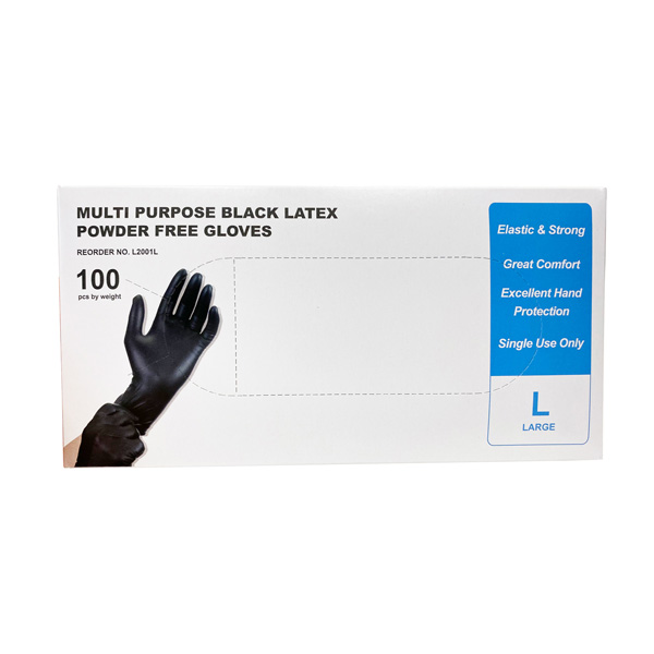 Multi-Purpose Black Latex Disposable Gloves wholesale cheap los angeles