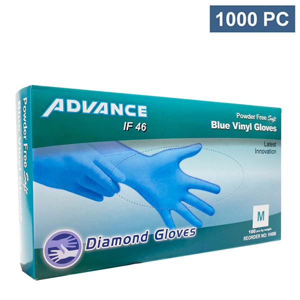 Advance Vinyl Gloves Blue Wholesale Bulk Volume Cheap Discount Los Angeles Local