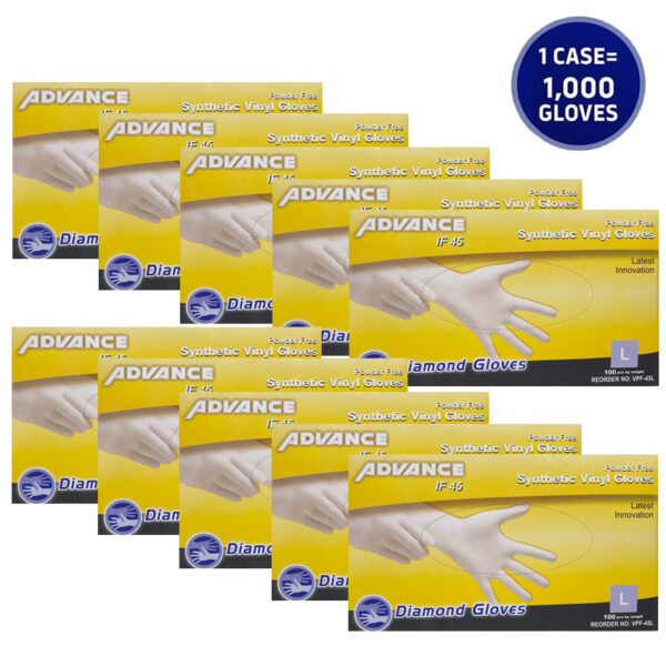 diamond gloves advance IF45 white vinyl powder-free food grade cheap wholesale distributor