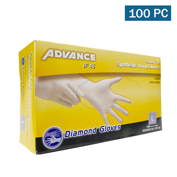 Diamond Advance Cream Synthetic Vinyl Gloves IF45- Medium