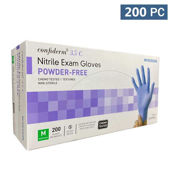 McKesson Confiderm 3.5C Nitrile Exam Gloves, Blue 200 Piece Large Wholesale Los Angeles