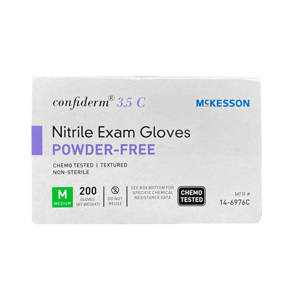 McKesson Confiderm 3.5C Nitrile Exam Gloves, Blue 200 Piece Large Wholesale Los Angeles