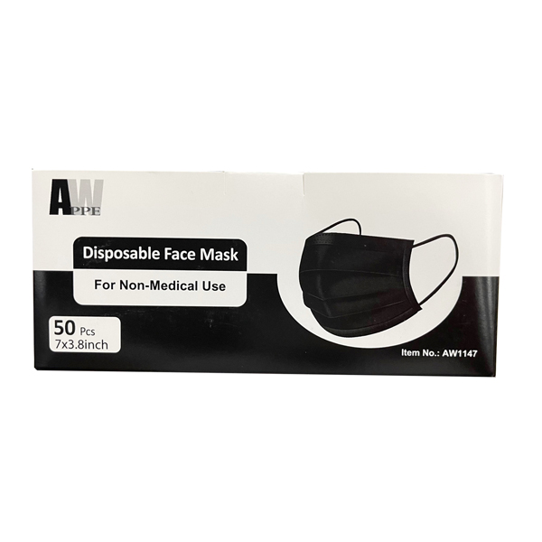 black disposable face mask 3ply wholesale bulk volume cheap los angeles riverside california