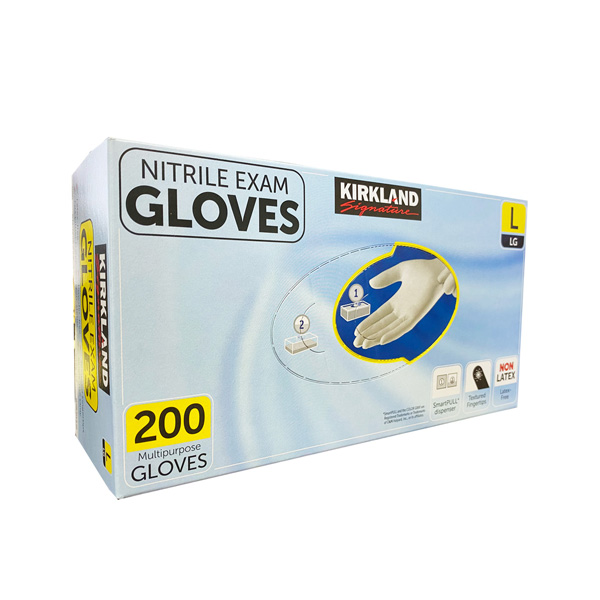 Kirkland Nitrile Exam Chemo Gloves, Light Gray 200 Pieces Wholesale Los Angeles