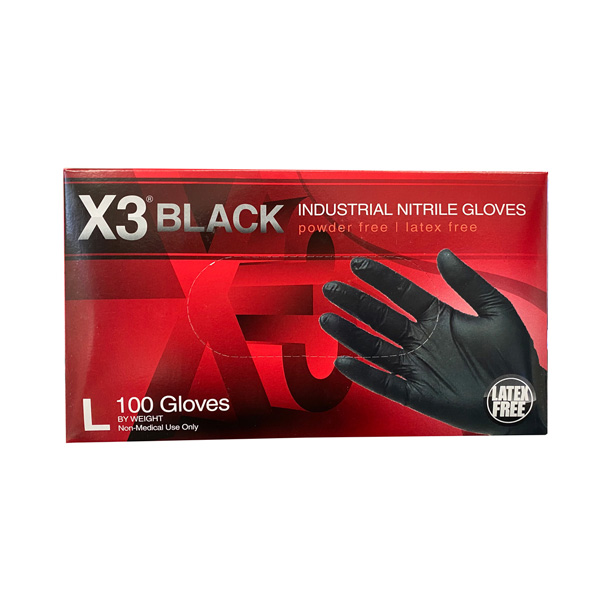 X3 Black Nitrile Powder-Free Gloves Industrial wholesale los angeles