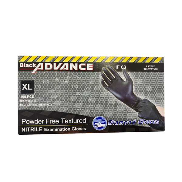 Advance Nitrile Examination Gloves 6-mil, Black – 100 Pieces (M/L 