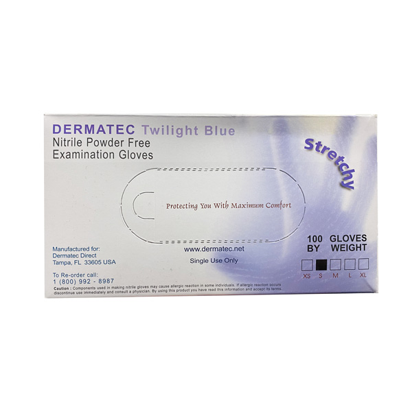 Dermatec Twilight Blue Nitrile Exam Gloves Wholesale