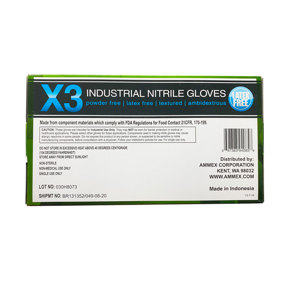 Ammex X3 Nitrile Industrial Gloves Wholesale Los Angeles