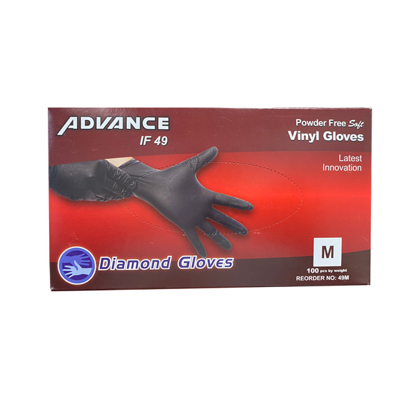 Advance Black Vinyl Industrial Gloves Wholesale Los Angeles Riverside Cheap Powder Free